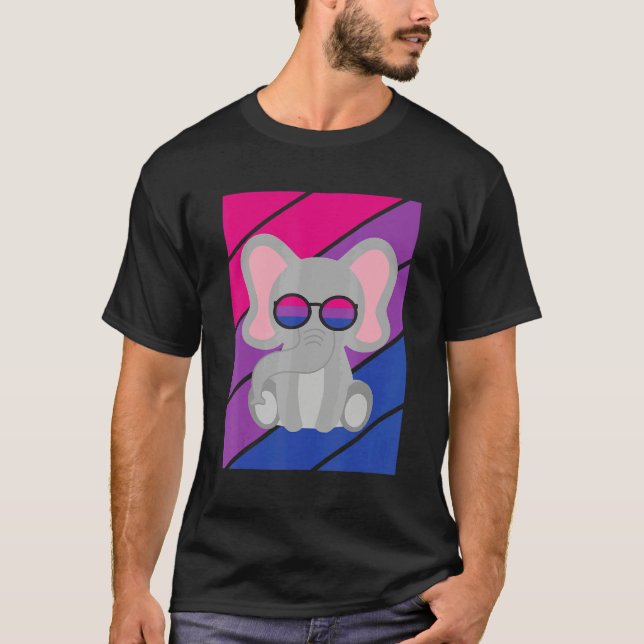 Elephant Pride Bisexual Flag LGBTQ Proud Ally Prid T-Shirt (Vorderseite)