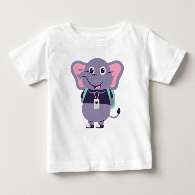 Elephant Printed Baby Fine Jersey T - Shirt (Vorderseite)