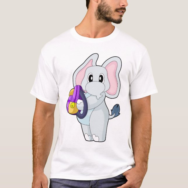 Elephant Pupil Backpack School T-Shirt (Vorderseite)