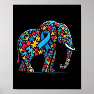 Elephant Puzzle Autism Awareness Autistic Womens Poster