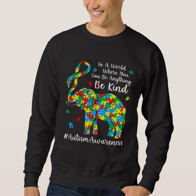 Elephant Puzzle Piece Autism Awareness Month For K Sweatshirt (Vorderseite)
