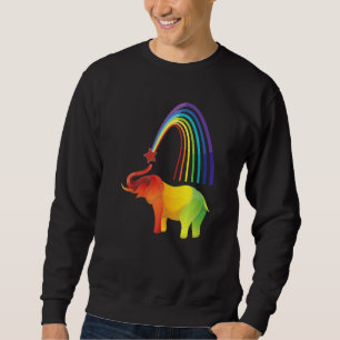Elephant Rainbow Africa India Wilderness Safari Wi Sweatshirt
