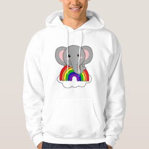 Elephant Rainbow Sweet Animals Colorful Elephants Hoodie