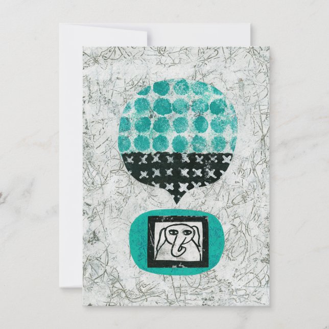 Elephant Remembering Grußkarte Karte (Vorderseite)