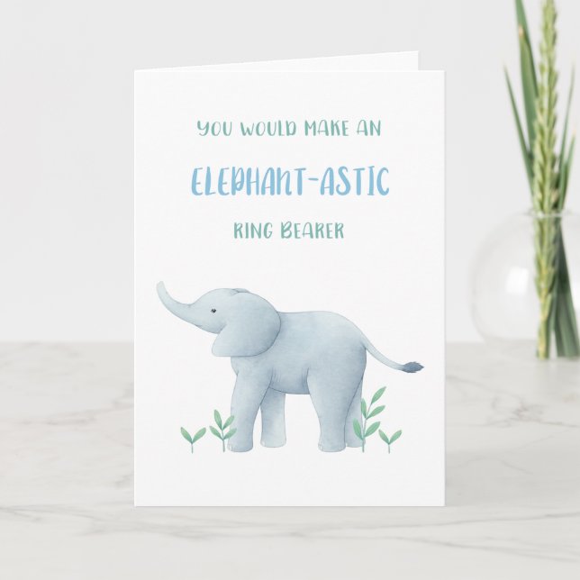 Elephant Ring Bearer Vorschlag Card Karte (Vorderseite)