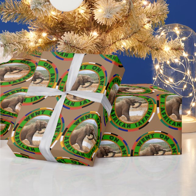 Elephant Rising African Safari Wrapping Paper Geschenkpapier (Feiertage)