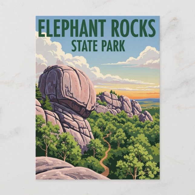 Elephant Rocks Staat Park Missouri Travel Postkarte (Vorderseite)