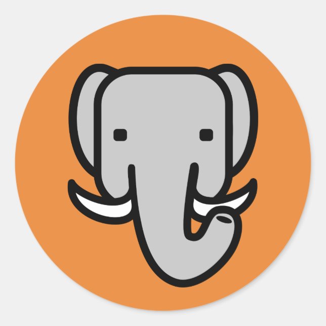 Elephant Runder Aufkleber (Vorderseite)