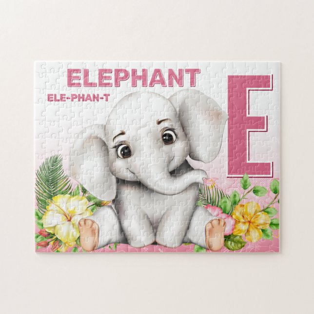 Elephant Safari Alphabet Kinder Jigsaw Puzzle (Horizontal)