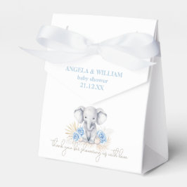 Elephant Safari Boho Blue Thanks Baby Shower Geschenkschachtel