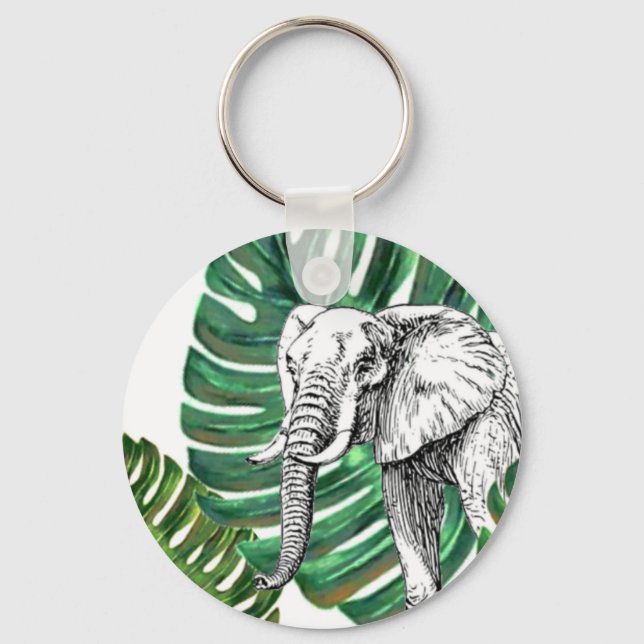 Elephant Safari individuell anpassbar Schlüsselanhänger (Vorderseite)