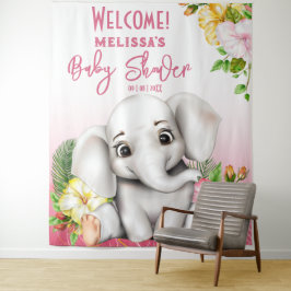 Elephant Safari Tropical Jungle Baby Dusche Wandteppich