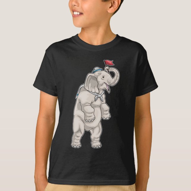 Elephant Sailor Sailor Hut T-Shirt (Vorderseite)