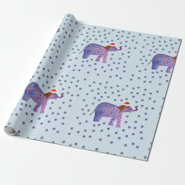 Elephant Santa Geschenkpapier (Ungerollt)