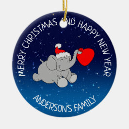 Elephant Santa Keramik Ornament