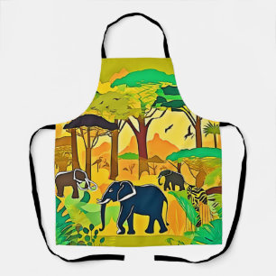 Elephant Savanna Jungle Art Schürze
