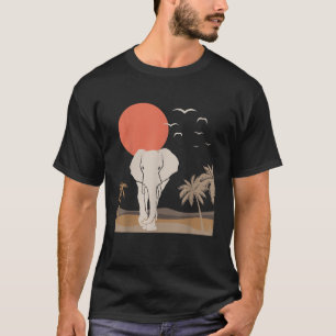 Elephant Savannah Africa Landscape Minimalistisch  T-Shirt