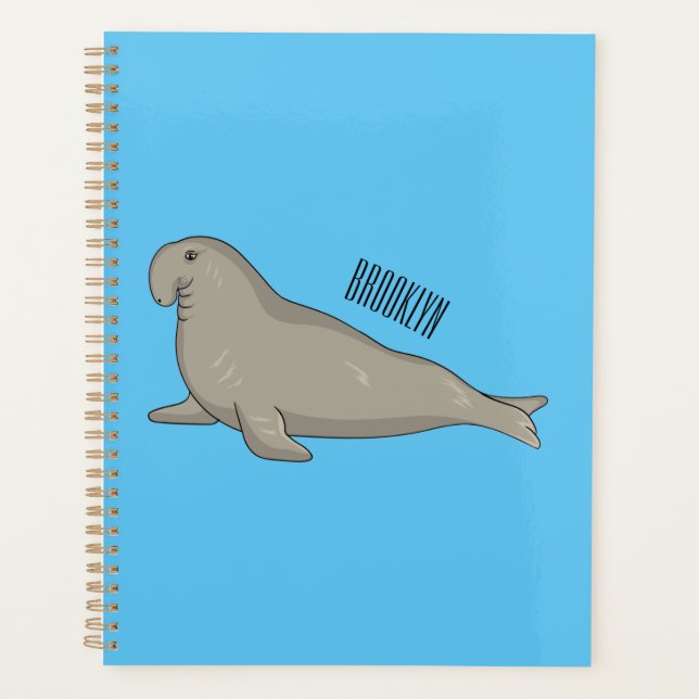 Elephant seal cartoon illustration planer (Vorderseite)