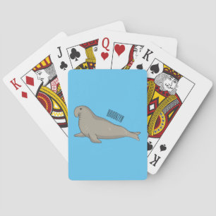Elephant seal cartoon illustration spielkarten