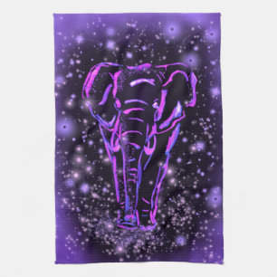 Eléphant Serviette de cuisine violet rose rose éto