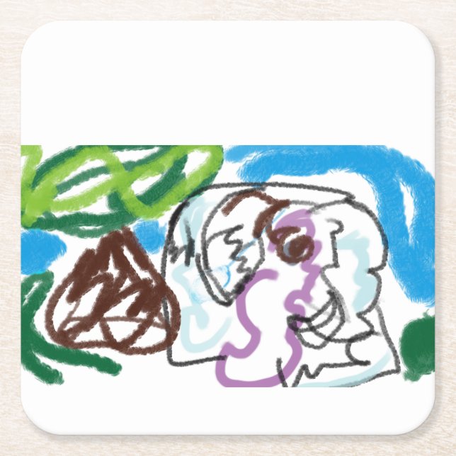 Elephant SET Rechteckiger Pappuntersetzer (Vorderseite)