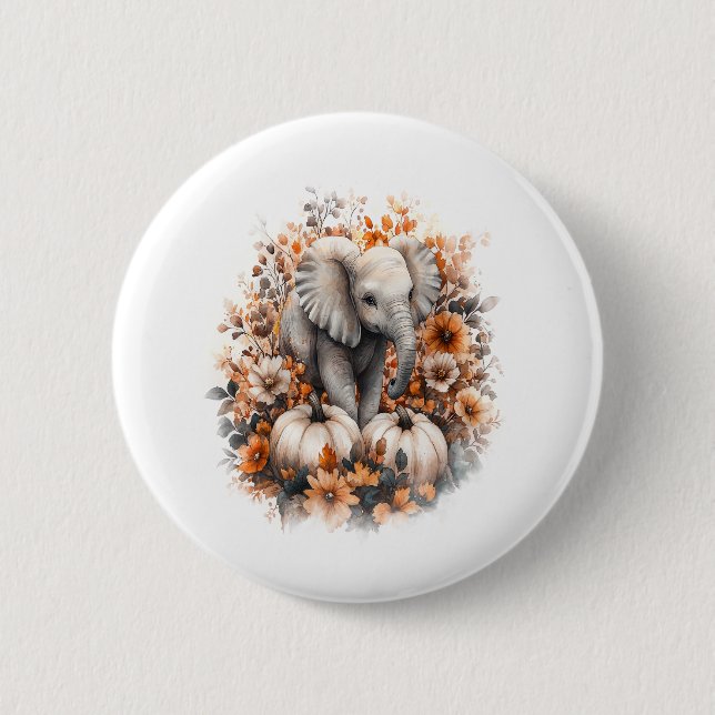 Elephant Shirt Country Pumpkin Button (Vorderseite)