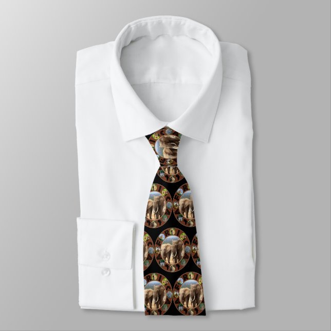 Elephant Siblings Africa Circle Neck Tie Krawatte (Gebunden)