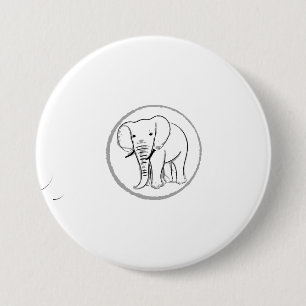 Elephant Silhouette Patches & Buttons