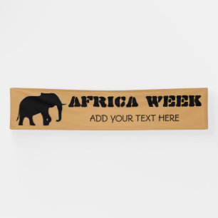 Elephant Silhouette schwarz + Ihre Ideen Banner