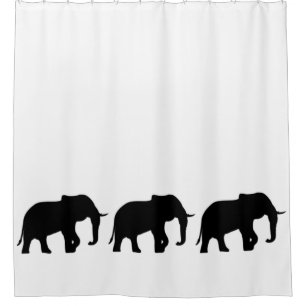 Elephant Silhouette schwarz + Ihre Ideen Duschvorhang