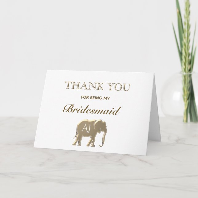 Elephant Simple Danke, dass du meine Bridesmaid ge Karte (Vorderseite)