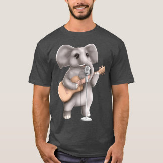 Elephant Singgitarrist Musiker Niedlich T-Shirt