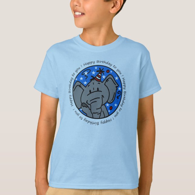 Elephant Sings Happy Birthday T - Shirt (Vorderseite)