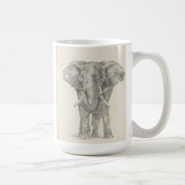 Elephant Sketch Kaffeetasse (Rechts)