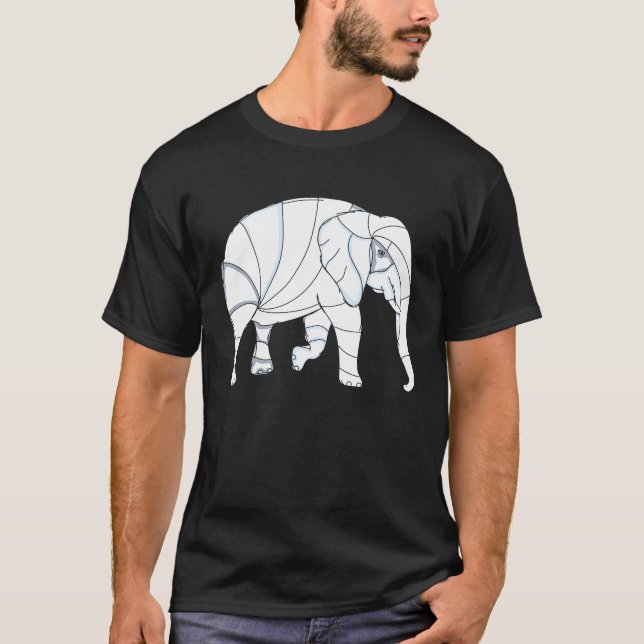 Elephant sketch style pattern indian elephant afri T-Shirt (Vorderseite)