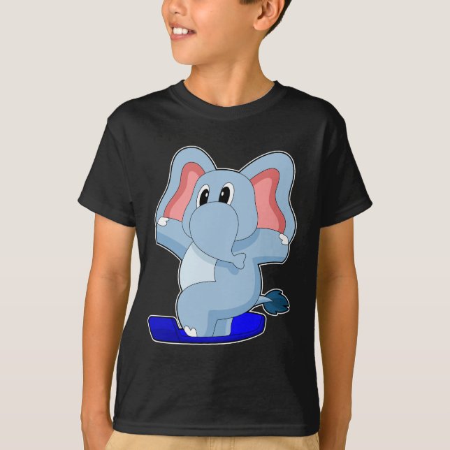 Elephant Snowboard Wintersport T-Shirt (Vorderseite)