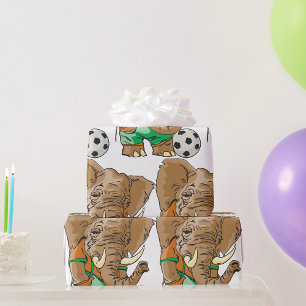 Elephant Soccer Player Funny Sports Animal Geschenkpapier