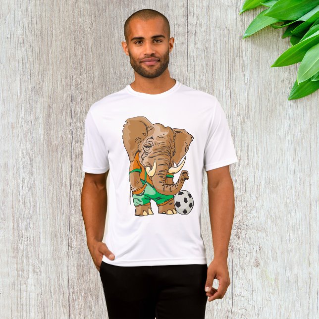 Elephant Soccer Player Funny Sports Animal T-Shirt (Von Creator hochgeladen)