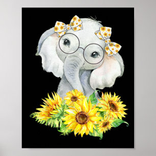 Elephant Sonnenblumengeschenke Poster