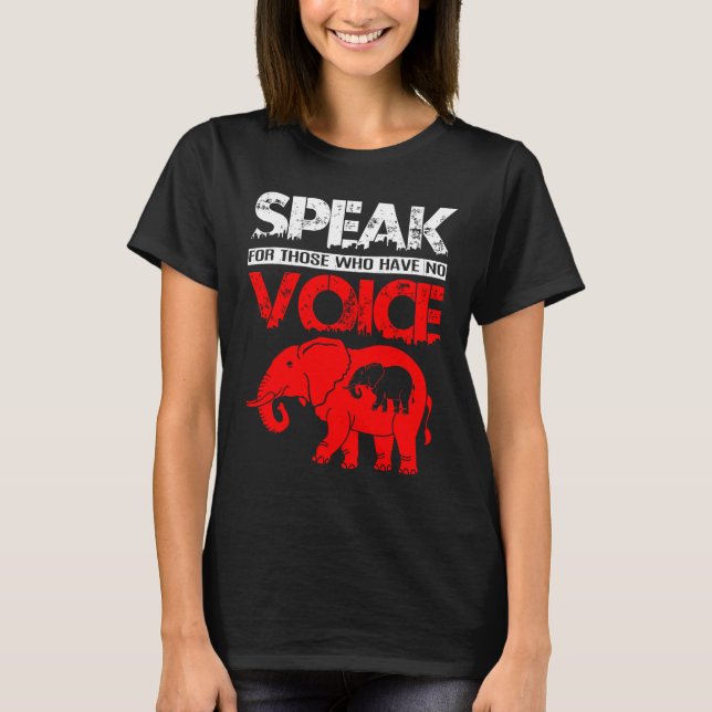 Elephant Speak Voice Zoo Säugetiere Afrika Tiere T-Shirt (Vorderseite)