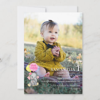   elephant Special 1st Birthday Celebration Einladung