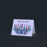 Elephant Star Menorah Cards Feiertagskarte<br><div class="desc">Grafische Abbildung eines Elefanten, Giraffe und Star of David menorah Design.</div>