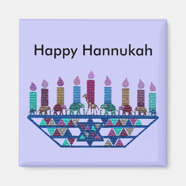 Eléphant Star Menorah Magnet (Devant)