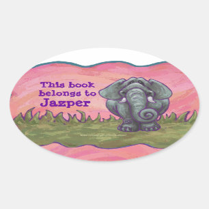 Elephant Stationery Ovaler Aufkleber