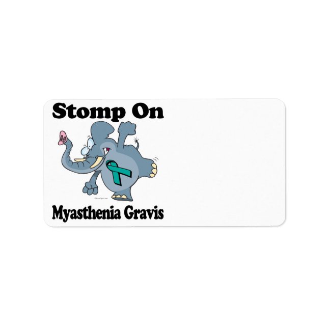 Elephant Stomp über Myasthenia Gravis Adressaufkleber (Vorne)