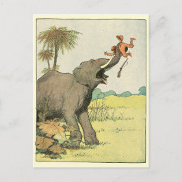 Elephant Story Book Zeichnend Postkarte