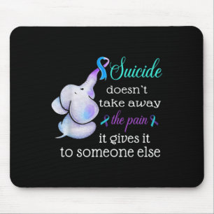 Elephant Suicide Pain Semicolon Suizidprävention Mousepad