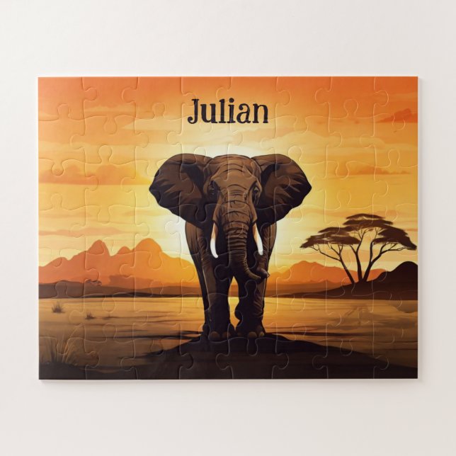 Elephant Sunset (Horizontal)