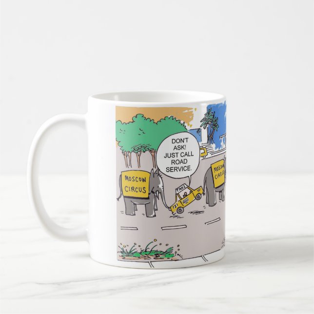 Elephant Taxi Line Tasse (Links)