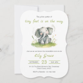 Elephant thème Baby shower Invitation